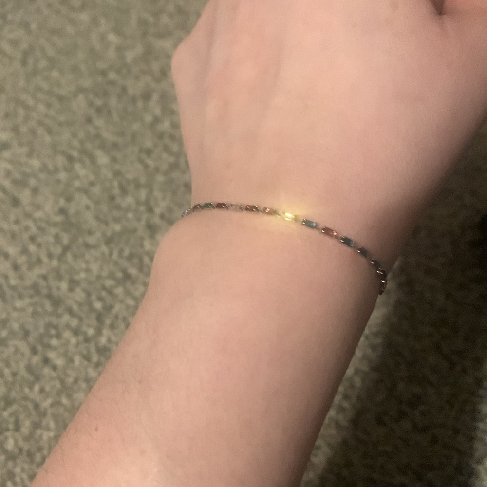 Silver Multi Stone Adjustable Bracelet - image 3